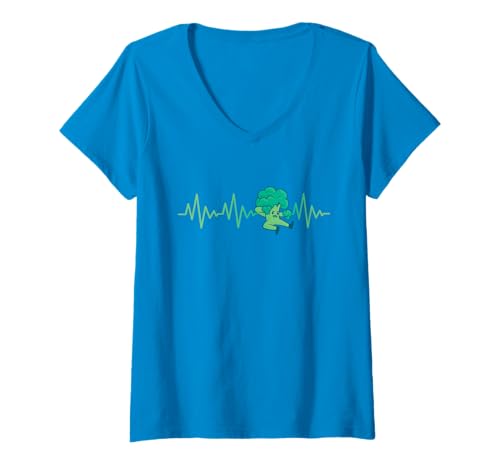 Damen Brokkoli Heartbeat Garten Gärtner Vegetarier T-Shirt mit V-Ausschnitt Damen Brokkoli Heartbeat Garten Gärtner Vegetarier T-Shirt mit V-Ausschnitt von Garten Gärtner Brokkoli Geschenke