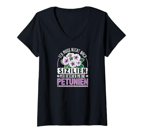 Damen Petunien Gärtnerin Florist Blumen T-Shirt mit V-Ausschnitt Damen Petunien Gärtnerin Florist Blumen T-Shirt mit V-Ausschnitt von Garten Sprüche Tshirts für Frauen