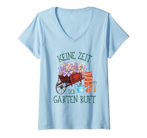 Damen Keine Zeit Der Garten Ruft | Gärtner | Gartenliebhaber T-Shirt mit V-Ausschnitt Damen Keine Zeit Der Garten Ruft | Gärtner | Gartenliebhaber T-Shirt mit V-Ausschnitt von Gartenliebhaber & Gärtner Geschenkideen