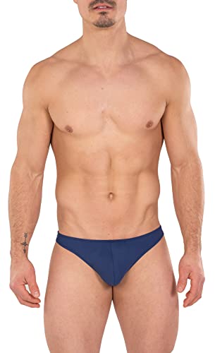 Gary Majdell Sport Einfarbiger Herren-Badeanzug mit Stringtanga, Mattes Marineblau, X-Large von Gary Majdell Sport