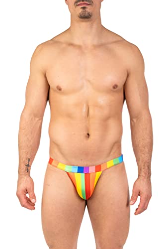 Gary Majdell Sport Herren-Bikini, Hot Prints, Große Regenbogen-Streifen, Medium von Gary Majdell Sport