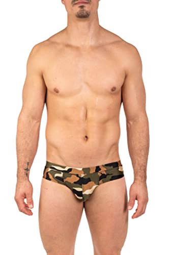 Gary Majdell Sport Herren-Bikini, frecher Druck, Badeanzug, Grün, Camouflage, Large von Gary Majdell Sport