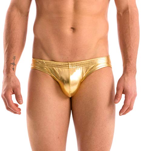 Gary Majdell Sport Sport Herren Flüssigkeit Gold Metallic Contour Pouch Bikini Badeanzug Größe Mittel von Gary Majdell Sport