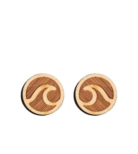 GARY MASH Runde Holz-Ohrstecker mit Motiv von Gary Mash