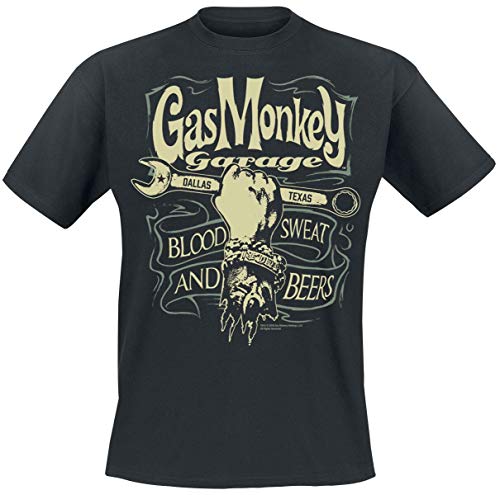 Gas Monkey Garage Garage Wrench Label Männer T-Shirt schwarz XL von Gas Monkey Garage