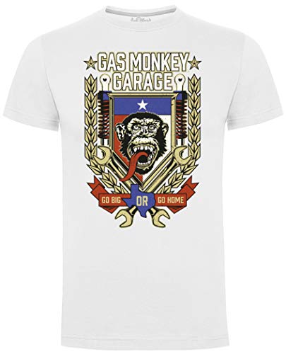 Gas Monkey Garage Go Big or Go Home Herren T-Shirt Weiß, weiß, 3XL von Gas Monkey Garage