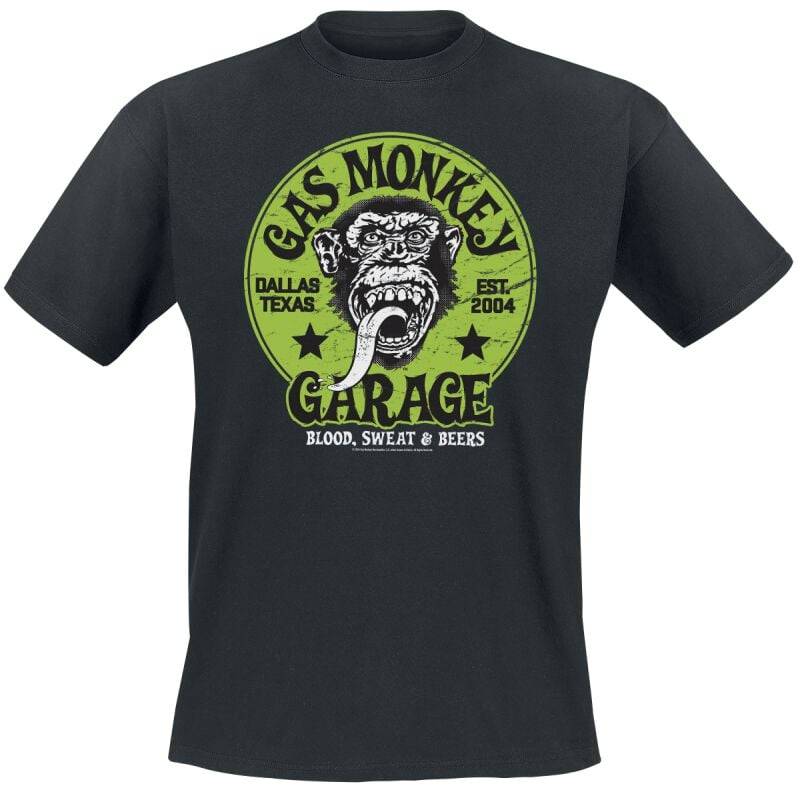 Gas Monkey Garage Green Logo T-Shirt schwarz in L von Gas Monkey Garage