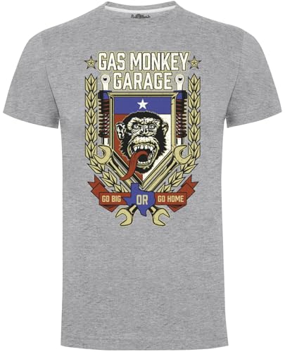 Gas Monkey Garage Herren T-Shirt Go Big or Go Home, Grau Gr. XXL, grau von Gas Monkey Garage