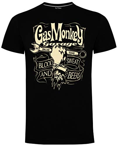 Gas Monkey Garage Herren T-Shirt Mechanics Spanner Schwarz Gr. XL, Schwarz von Gas Monkey Garage