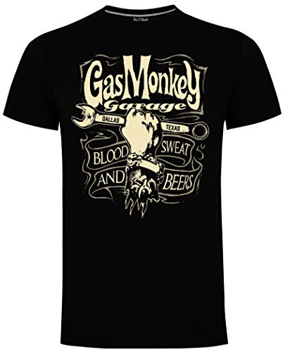 Gas Monkey Garage Herren T-Shirt Mechanics Spanner Schwarz Gr. XXL, Schwarz von Gas Monkey Garage