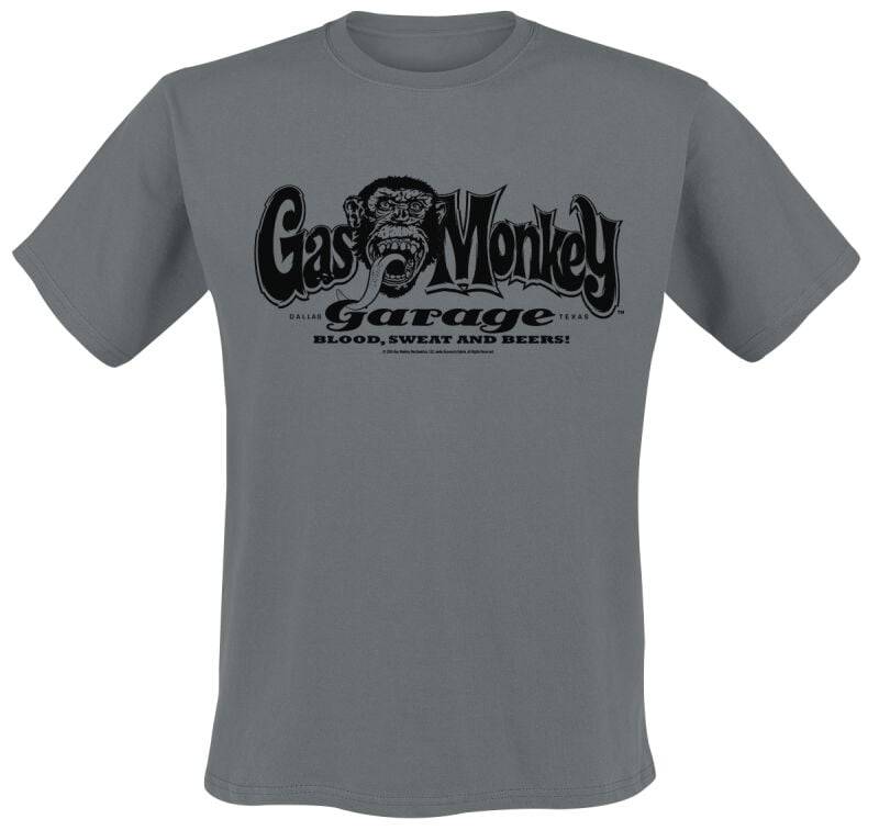 Gas Monkey Garage Logo T-Shirt grau in S von Gas Monkey Garage