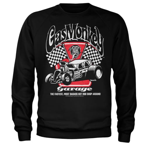 Gas Monkey Garage Offizielles Lizenzprodukt Badass Sweatshirt (Schwarz), Large von Gas Monkey Garage