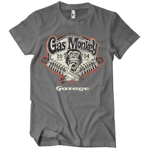 Gas Monkey Garage Offizielles Lizenzprodukt Spring Coils Herren-T-Shirt (Dunkelgrau), XX-Large von Gas Monkey Garage