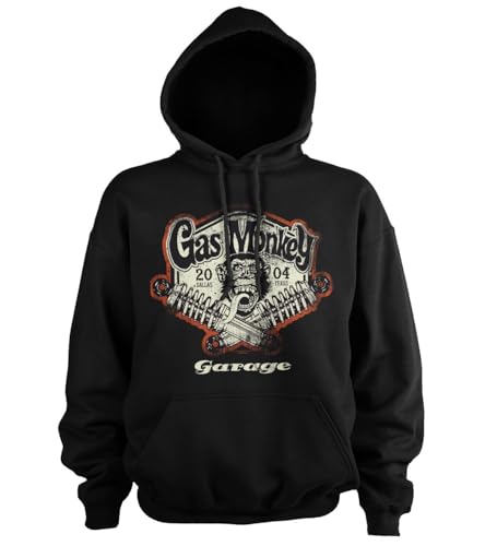 Gas Monkey Garage Offizielles Lizenzprodukt Spring Coils Kapuzenpullover (Schwarz), XXXXX-Large von Gas Monkey Garage