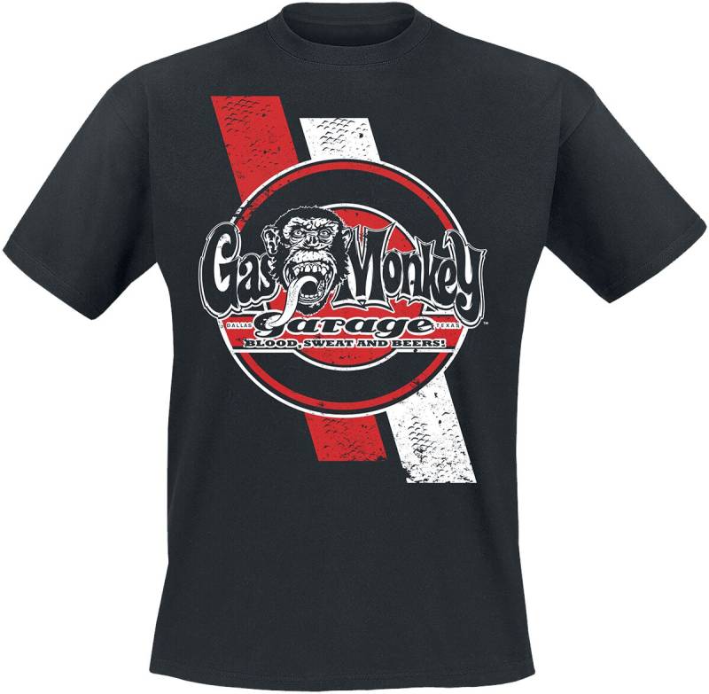 Gas Monkey Garage Red And White Stripes T-Shirt schwarz in 3XL von Gas Monkey Garage