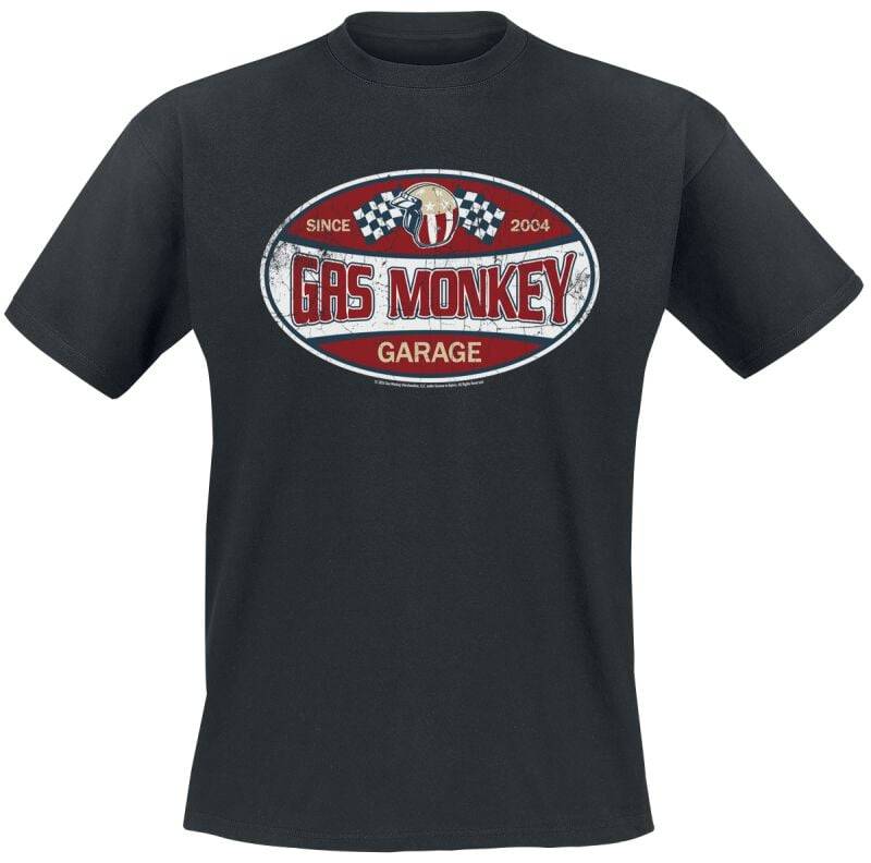 Gas Monkey Garage Since 2004 Label T-Shirt schwarz in S von Gas Monkey Garage