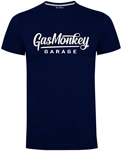 Gas Monkey Garage T-Shirt Large Script Logo Blue-XXL von Gas Monkey Garage