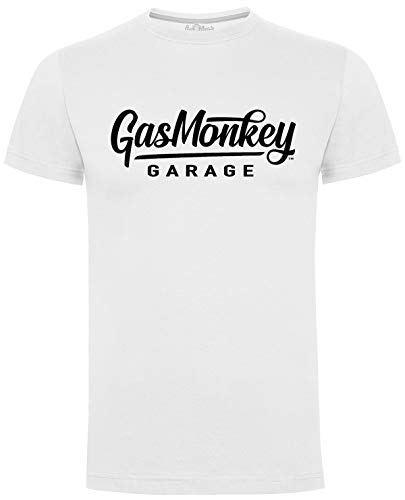 Gas Monkey Garage T-Shirt Large Script Logo White-M von Gas Monkey Garage