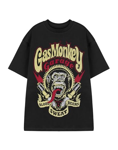 Gas Monkey Herren T-Shirt | American Garage Kurzarm-Grafik-T-Shirt für Erwachsene in Schwarz | Distressed Spark Plug Blood Sweat Beers Casual Fit Apparel Top | GMG-Auto-Merchandise-Geschenk Gas Monkey Herren T-Shirt | American Garage Kurzarm-Grafik-T-Shirt für Erwachsene in Schwarz | Distressed Spark Plug Blood Sweat Beers Casual Fit Apparel Top | GMG-Auto-Merchandise-Geschenk von Gas Monkey Garage