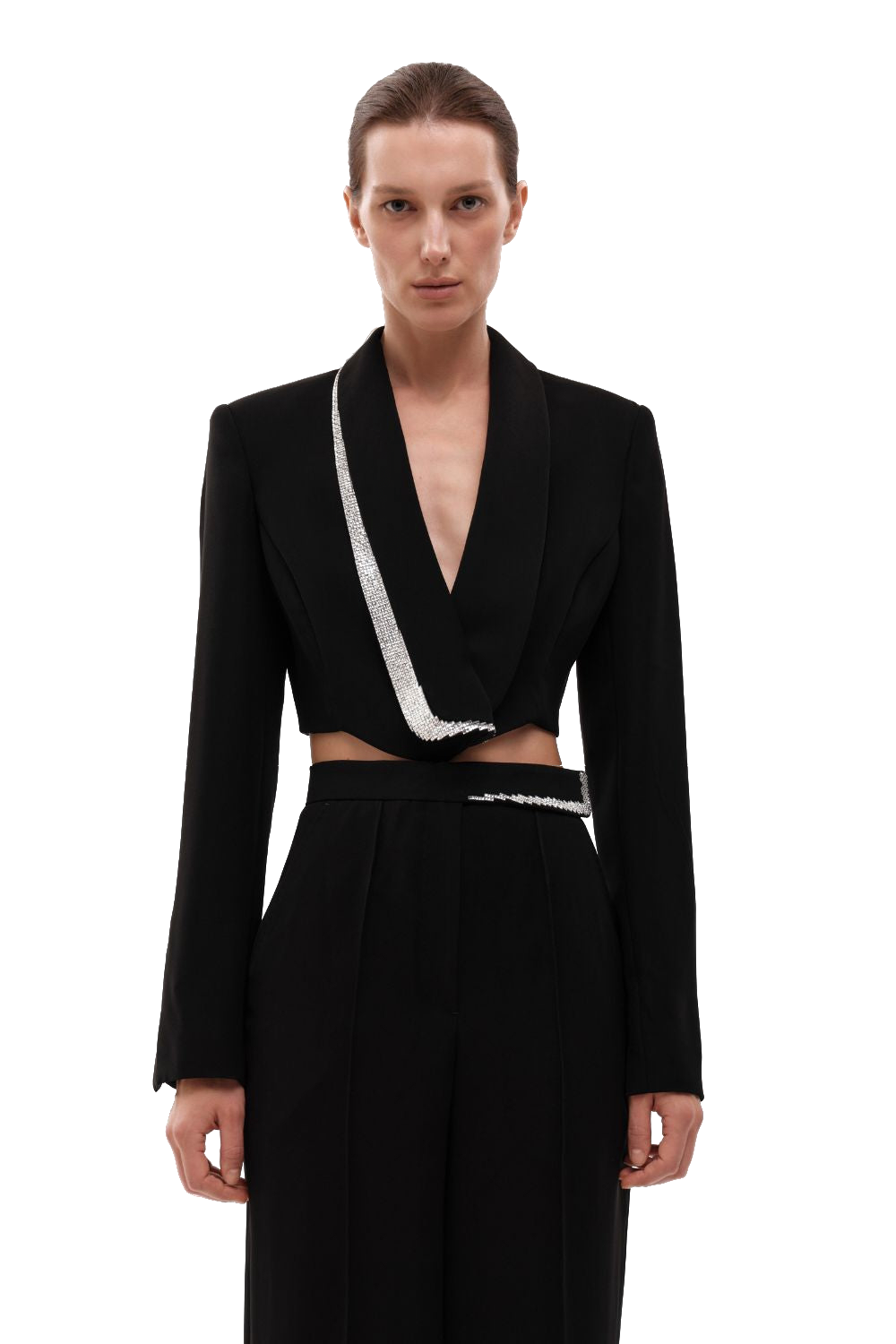 Cropped crystal jacket von Gasanova