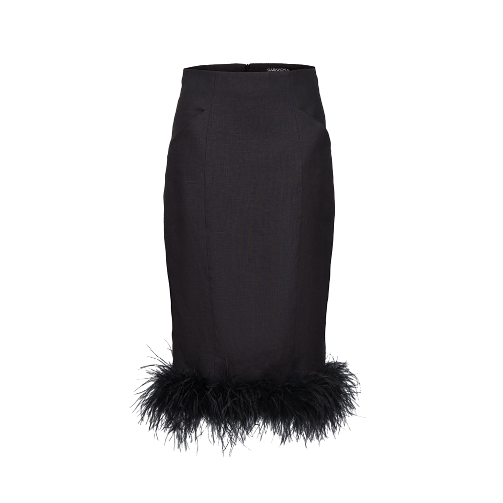 Skirt Midi WIth Boa Bottom von Gasanova