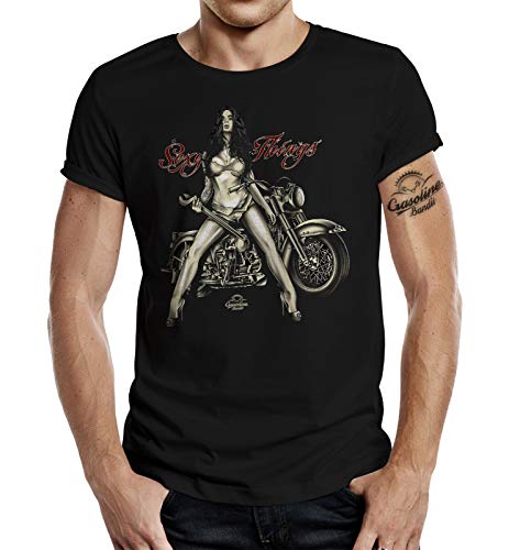 Biker Racer T-Shirt: Babe and Bike - Sexy Things XL von Gasoline Bandit