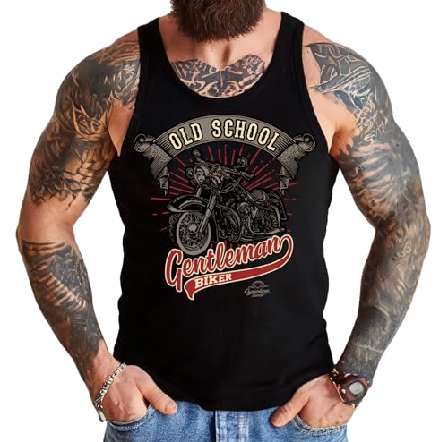 Herren Tank-Top Muskel-Shirt für Motorradfahrer und Biker: Oldschool Gentleman von Gasoline Bandit