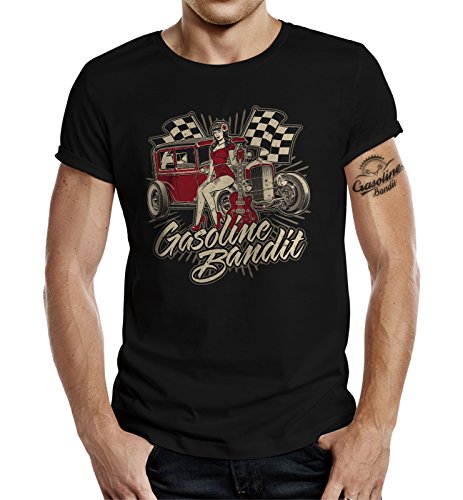 Design, Rockabilly Racer Hot Rod T-Shirt: Guitar Pinup XXXL von Gasoline Bandit
