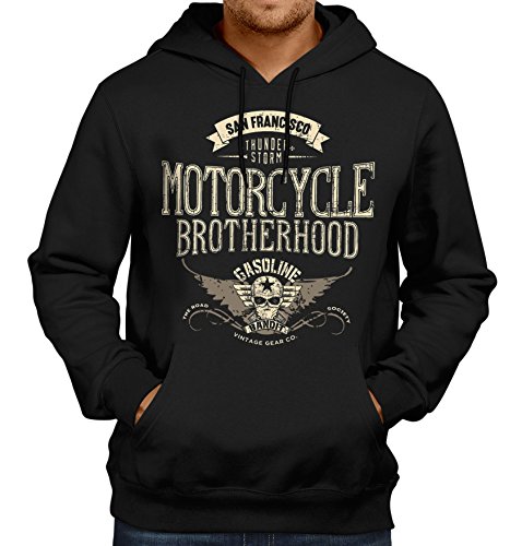 GASOLINE BANDIT® Design - Rockabilly Biker Racer Kapuzen-Pullover: Motorcycle Brotherhood-XL von Gasoline Bandit