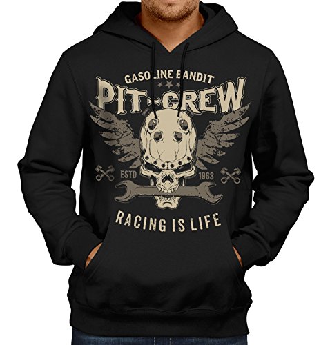GASOLINE BANDIT® Design - Rockabilly Biker Racer Kapuzen-Pullover: Pit Crew-XXXL von Gasoline Bandit