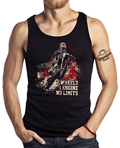 GASOLINE BANDIT Hot-Rod Biker Racer Tank-Top: Offroad No Limits-M von Gasoline Bandit