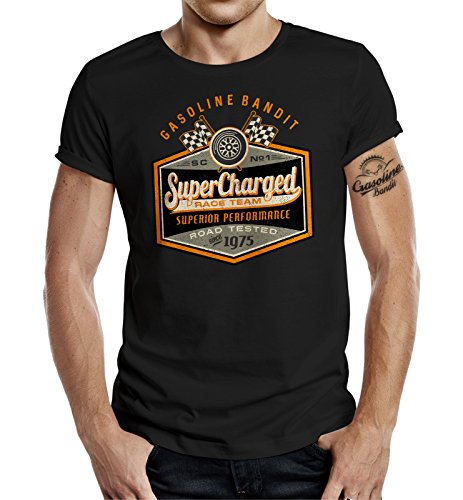 GASOLINE BANDIT Original Biker Racer T-Shirt: Super Charged-XXXL von Gasoline Bandit