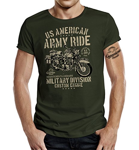 GASOLINE BANDIT Original Design Biker Military T-Shirt für den US-Army Fan von Gasoline Bandit