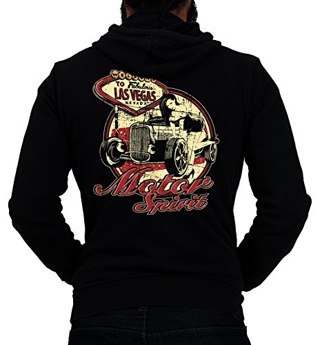 GASOLINE BANDIT Rockabilly Biker Racer Kapuzen-Jacke Zip-Hoodie für Motorradfahrer Motor Spirit von Gasoline Bandit