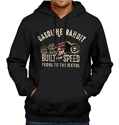 Gasoline Bandit® Design - Rockabilly Biker Racer Kapuzen-Pullover: Pedal to The Metal-M von Gasoline Bandit