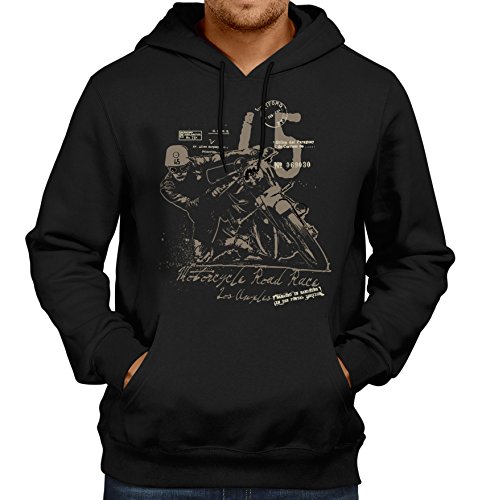 Gasoline Bandit® Design - Rockabilly Biker Racer Kapuzen-Pullover: Road Race-L von Gasoline Bandit