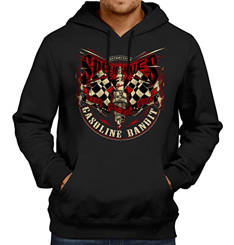 Gasoline Bandit® Design - Rockabilly Biker Racer Kapuzen-Pullover: for The Speed Junkies-L von Gasoline Bandit