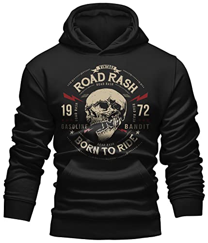 Gasoline Bandit Herren Kapuzen-Pullover-Hoodie für Motorradfahrer und Biker: Road Rash von Gasoline Bandit