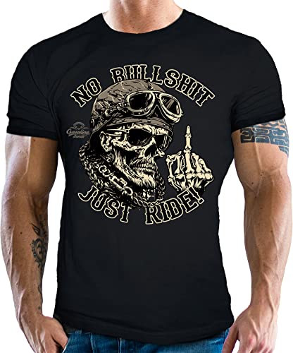 Gasoline Bandit Biker Racer Motorrad Herren T-Shirt: Just Ride von Gasoline Bandit