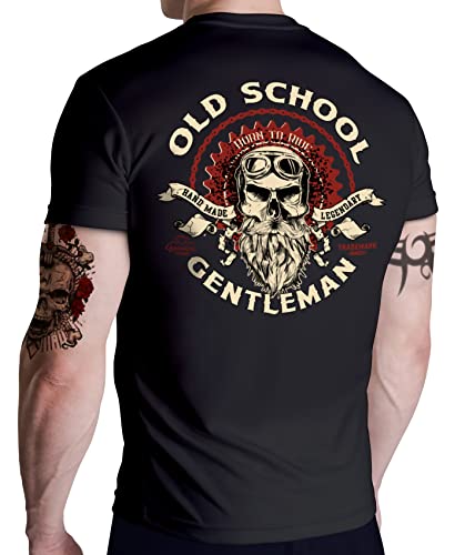 Gasoline Bandit Biker Racer Motorrad Herren T-Shirt: Old School Gentleman von Gasoline Bandit