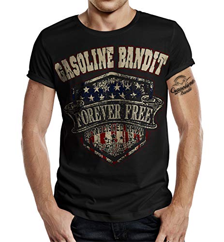 Gasoline Bandit Biker Racer T-Shirt - Forever Free Big Size Print 2XL von Gasoline Bandit