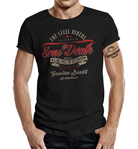 GASOLINE BANDIT Biker Racer T-Shirt original Design: Sons of Death von Gasoline Bandit