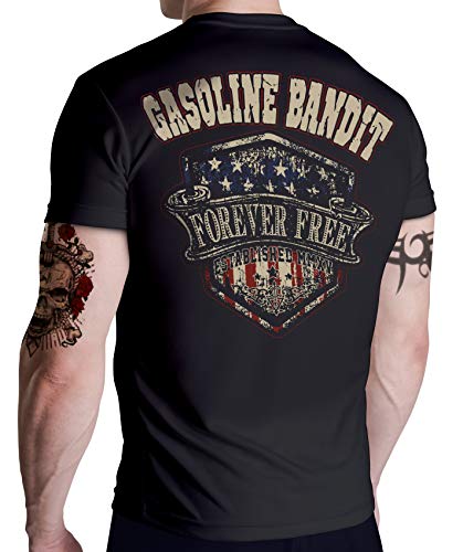 Gasoline Bandit Herren T-Shirt - Forever Free Big Size Print USA Flagge von Gasoline Bandit