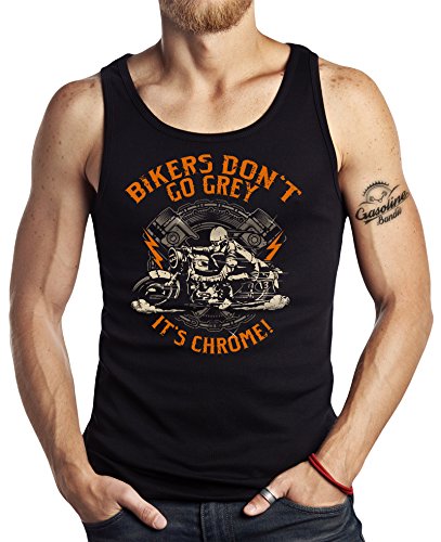 Gasoline Bandit Hot-Rod Biker Racer Tank-Top: Bikers Don't Go Grey-M von Gasoline Bandit