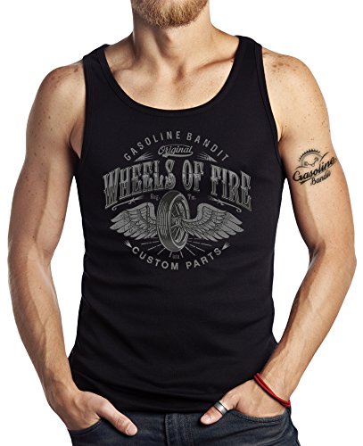 Gasoline Bandit Hot-Rod Biker Racer Tank-Top: Wheels on Fire -L von Gasoline Bandit