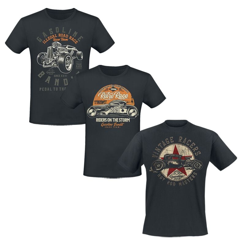 Gasoline Bandit Hot Rod T-Shirt Bundle T-Shirt schwarz in 3XL von Gasoline Bandit