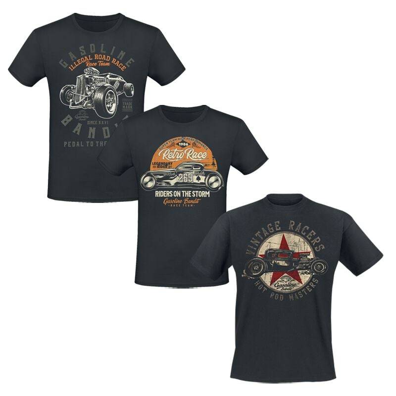 Gasoline Bandit Hot Rod T-Shirt Bundle T-Shirt schwarz in 3XL von Gasoline Bandit