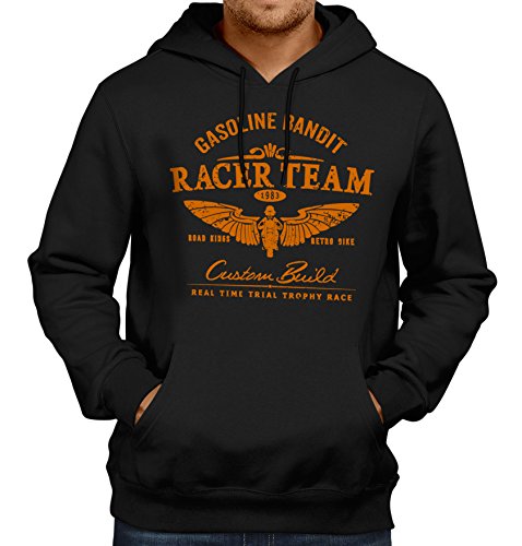 GASOLINE BANDIT Original Biker Kapuzen-Pullover: Racer Team orange-XXXL von Gasoline Bandit