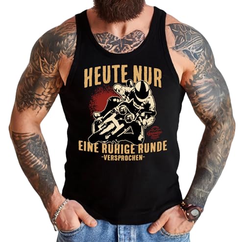 Gasoline Bandit Original Biker Racer Herren Muskel-Shirt:Tank-Top: Heute eine ruhige Runde - Für Motorradfahrer von Gasoline Bandit