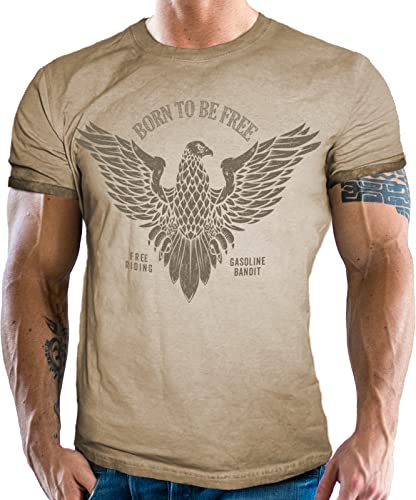 Gasoline Bandit Original Biker Racer T-Shirt: Born to be Free M von Gasoline Bandit